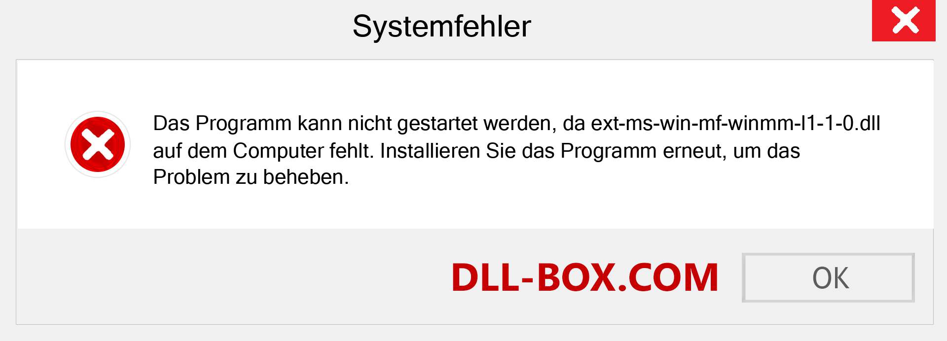 ext-ms-win-mf-winmm-l1-1-0.dll-Datei fehlt?. Download für Windows 7, 8, 10 - Fix ext-ms-win-mf-winmm-l1-1-0 dll Missing Error unter Windows, Fotos, Bildern