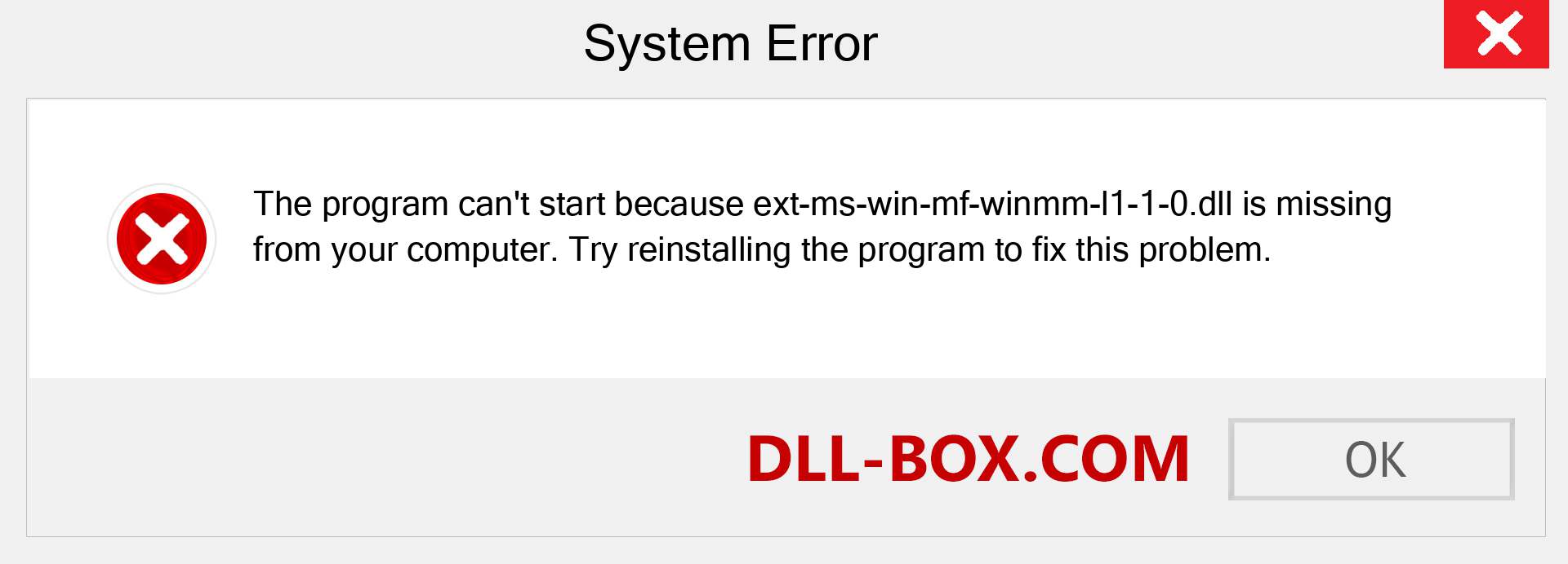  ext-ms-win-mf-winmm-l1-1-0.dll file is missing?. Download for Windows 7, 8, 10 - Fix  ext-ms-win-mf-winmm-l1-1-0 dll Missing Error on Windows, photos, images