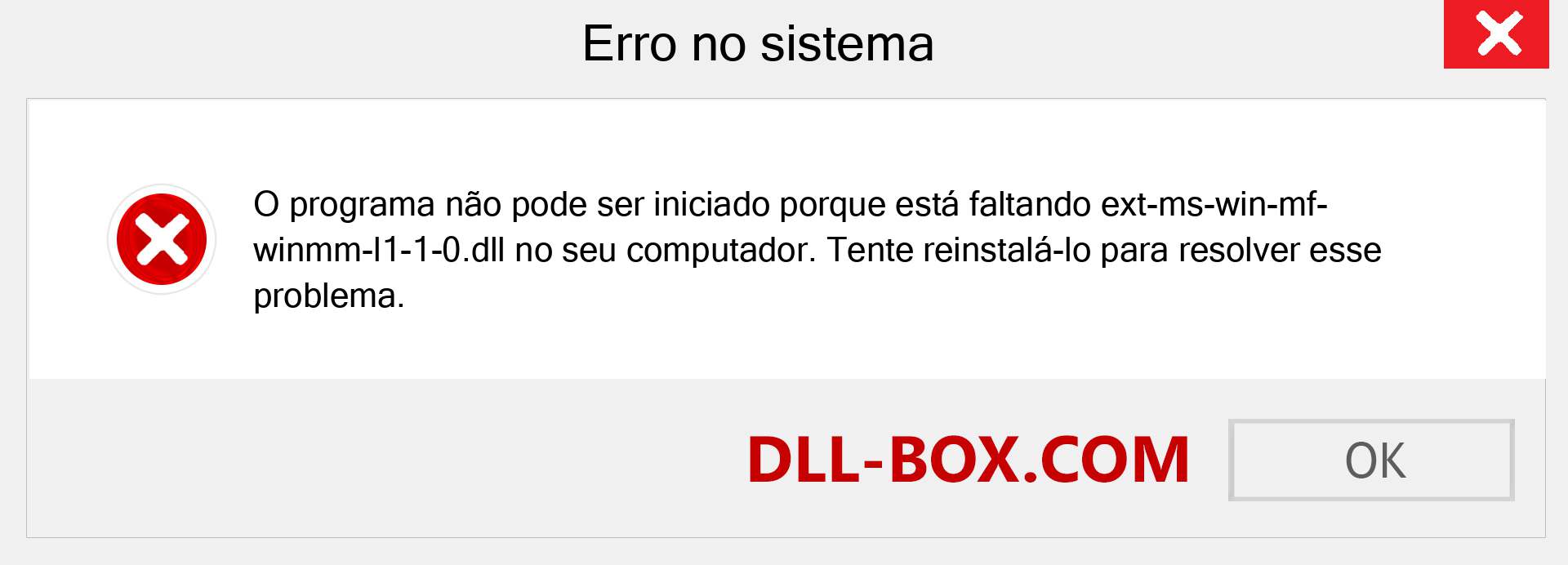 Arquivo ext-ms-win-mf-winmm-l1-1-0.dll ausente ?. Download para Windows 7, 8, 10 - Correção de erro ausente ext-ms-win-mf-winmm-l1-1-0 dll no Windows, fotos, imagens