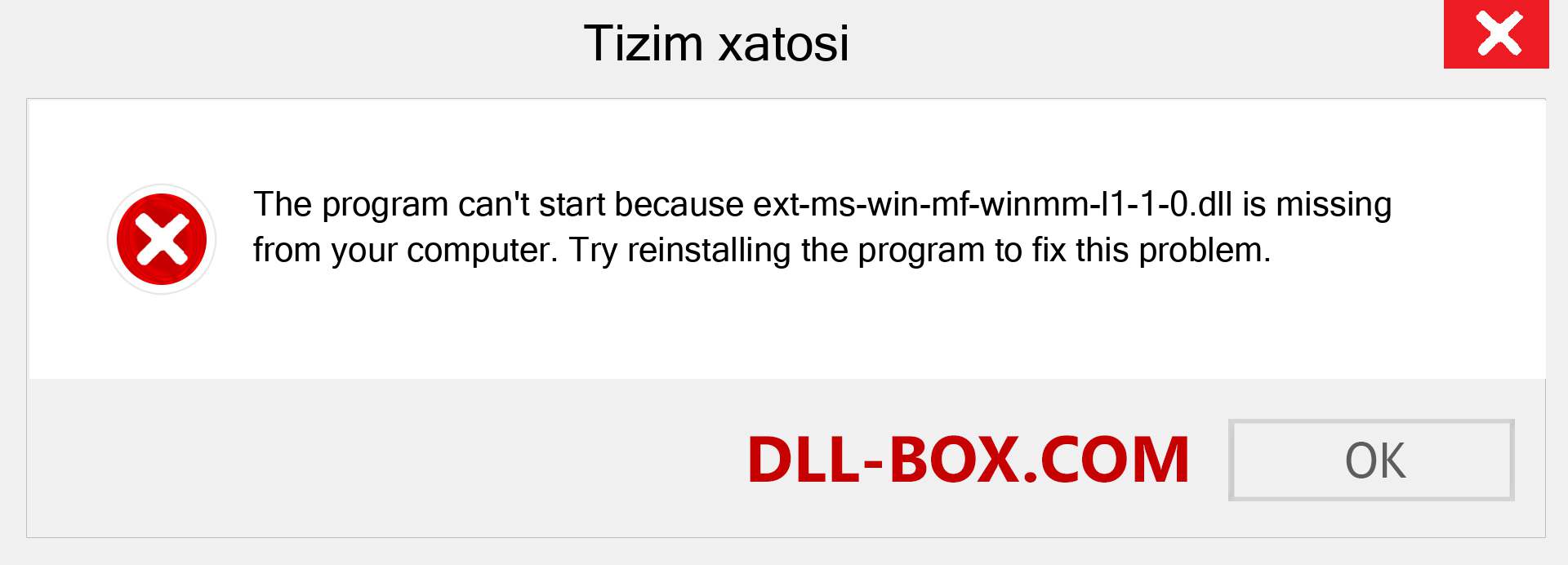 ext-ms-win-mf-winmm-l1-1-0.dll fayli yo'qolganmi?. Windows 7, 8, 10 uchun yuklab olish - Windowsda ext-ms-win-mf-winmm-l1-1-0 dll etishmayotgan xatoni tuzating, rasmlar, rasmlar